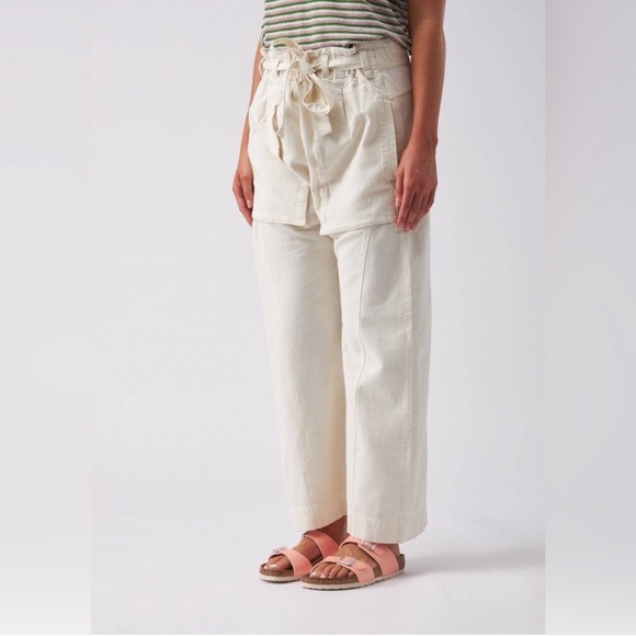 Free People Skyrider Relaxed Fit Pant Size S Cream Color NWOT - Picture 2 of 11